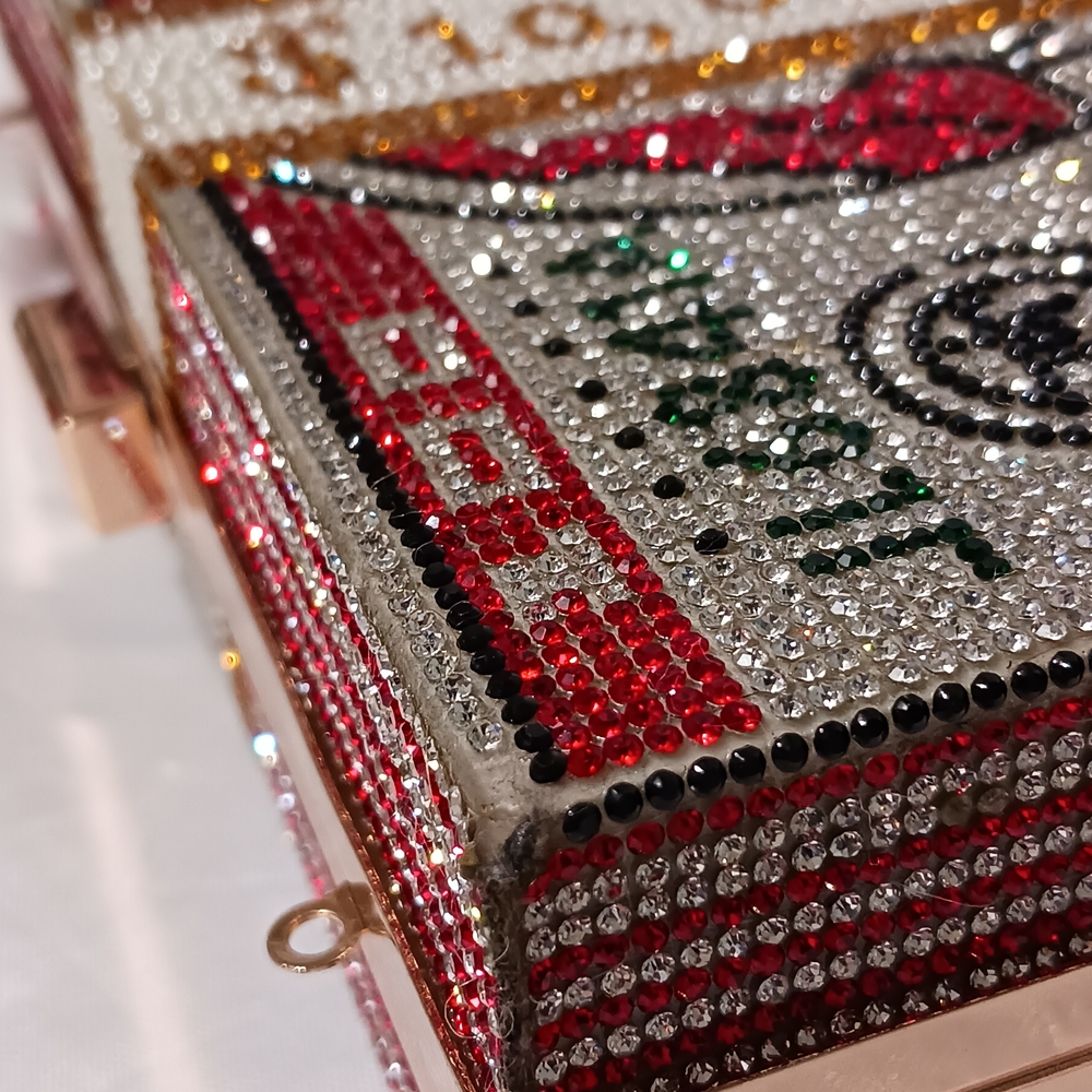Crystal Rhinestone Embellished Money Clutch Shoulder Crossbody Bag - Picture 13 of 16
